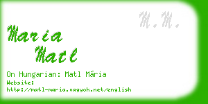 maria matl business card